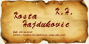 Kosta Hajduković vizit kartica